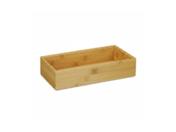 Relaxdays Caja Organizadora De Bambú Apilable, Aspecto Natural, Para Cocina Y Baño, 7 X 30 X 15 Cm