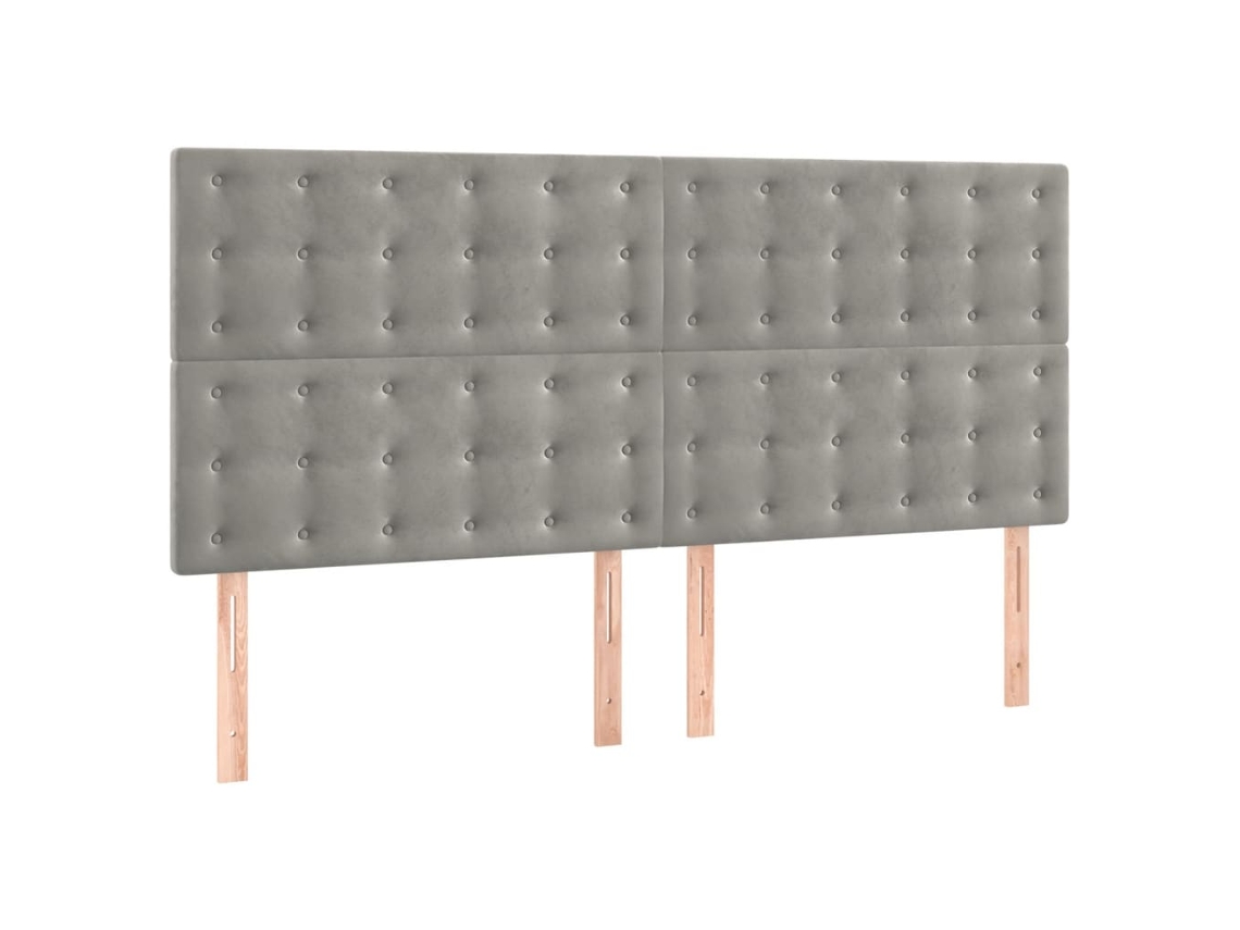 Maison Exclusive - Cabecero Gris Claro 200x5x118/128 Cm Terciopelo