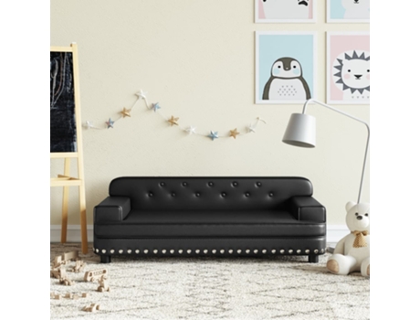 Sofá para niños de cuero sintético negro 90x53x30 cm MAISON EXCLUSIVE