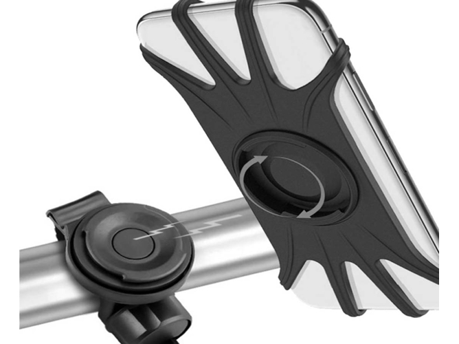 Soporte Bicicleta WJS Shockproof Creative Silicon 360 Rotation Negro