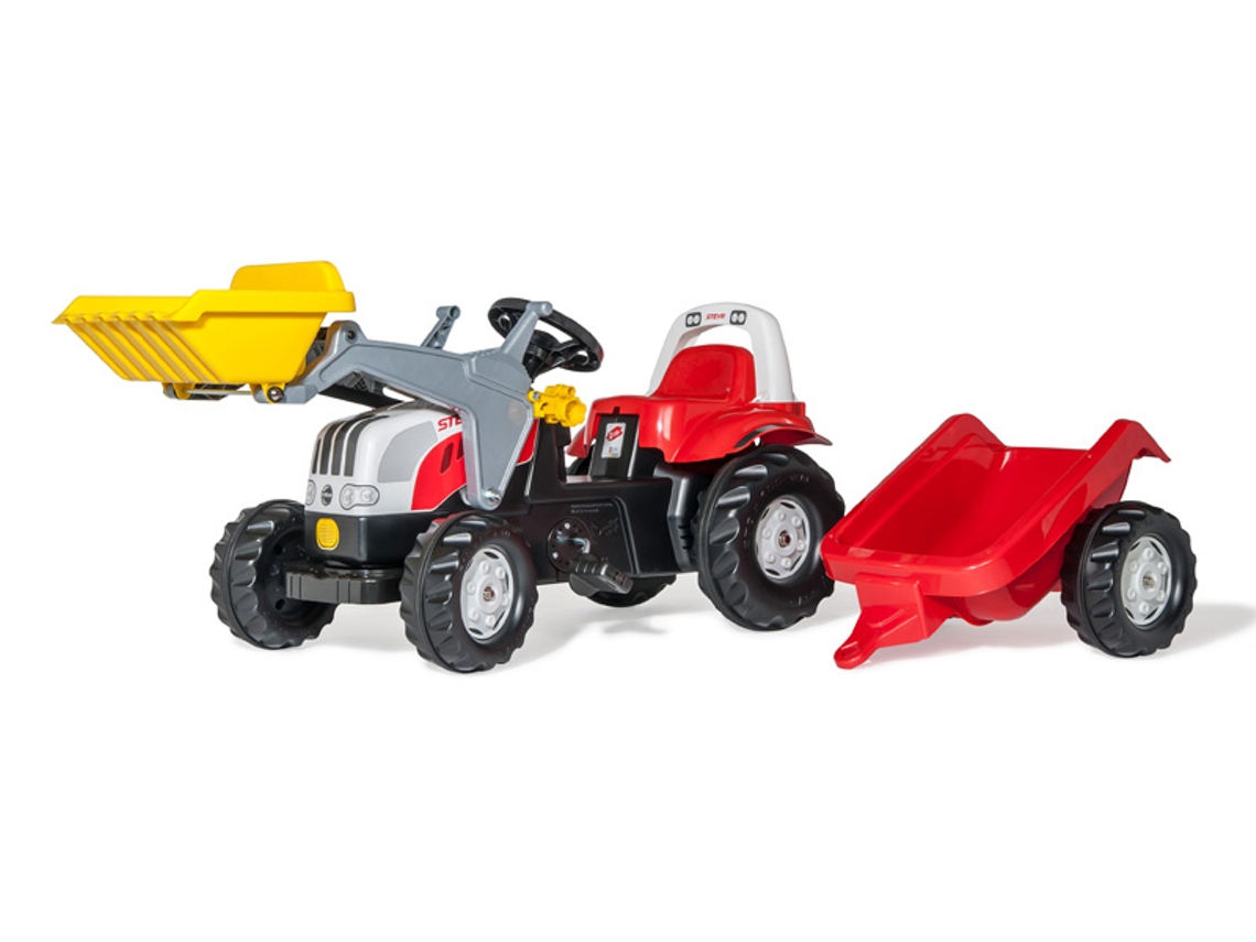 Conjunto de Tractor Steyr ROLLYTOYS Kid con Roll Bar y Pala Cargadora
