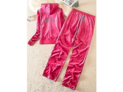 2026-conjunto Deportivo De Sudadera Y Pantalones De Velour Con Cremallera Para Mujer Otoño/primavera 2023 De Talla Regular Con Piedras Strass