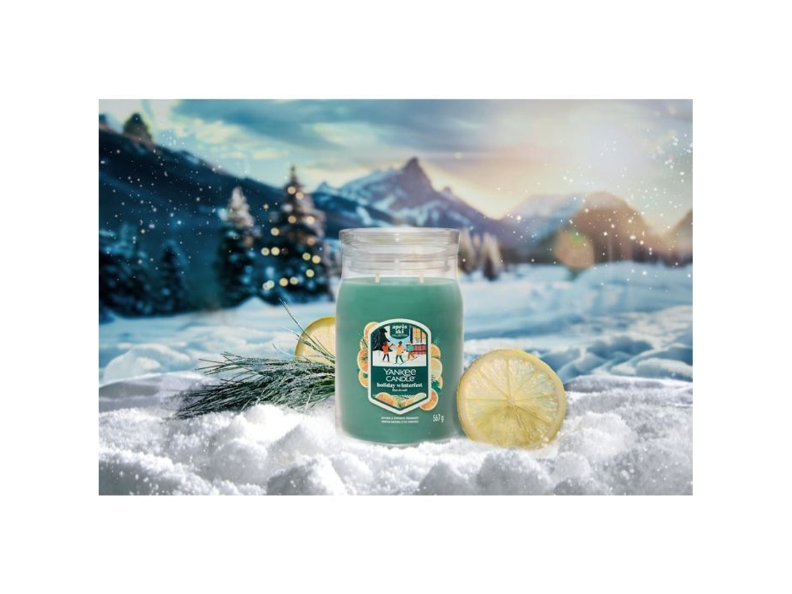 Vela Yankee Candle Giara de vidrio grande para fiestas navideñas Winterfest