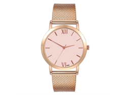 Reloj De Pareja Unisex Ultra Delgado Zhoulianfa Oro Rosa Cuadro Redondo Números Romanos