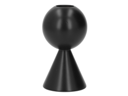 Portavelas Decorativo Rústico De Madera Pintada De Negro Para Mesa, 9,9 Cm De Alto.