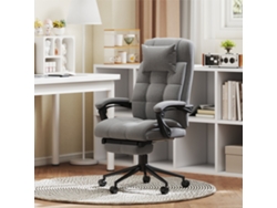 Poltrona De Massagem Reclinável Com 6 Pontos De Massagem E 5 Modos, Função De Aquecimento Ajustável, 66x76x116-124 Cm, Cinza