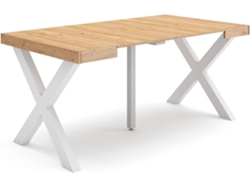 Mesa Consola Extensible SKRAUT HOME 160 para 8 comensales con Patas Madera Maciza (Roble - 160 x 90 x 73 cm)