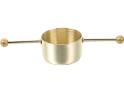 Medidor De Cócteles De Acero Inoxidable 304 Con Doble Perla Dorada Y Vaso Medidor.