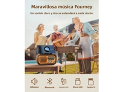 Altavoz Bluetooth Multifunción Retro Mdug Con Radio Fm, Am Y Sw Y Panel Solar Recargable