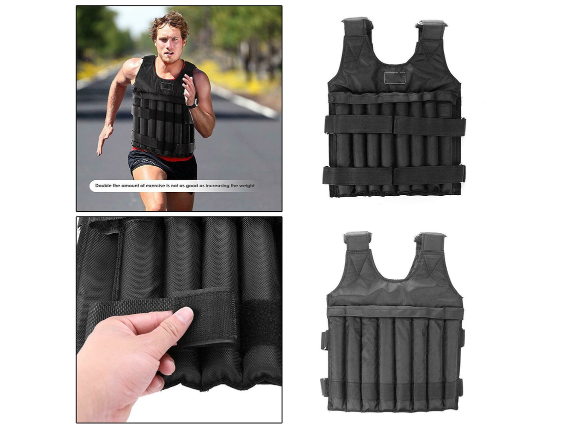 Chaleco Lastrado Ajustable Con Múltiples Bolsillos Para Correr, Levantar Pesas Y Hacer Ejercicio.