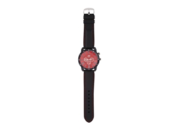 Reloj Analógico De Cuarzo Con Correa De Silicona, Esfera Roja Y Caja De Aleación.