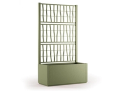 Jardinera Ethica rectangular 80 cm con celosía verde STEFANPLAST