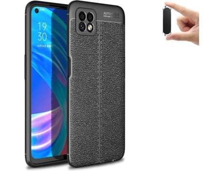 Funda y Soporte Oppo A73 5G PHONESHIELD Rugged Leather Negro