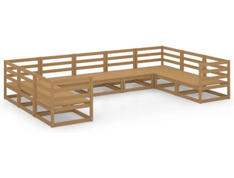 Conjunto 9 de muebles de jardín VIDAXL madera maciza de pino
