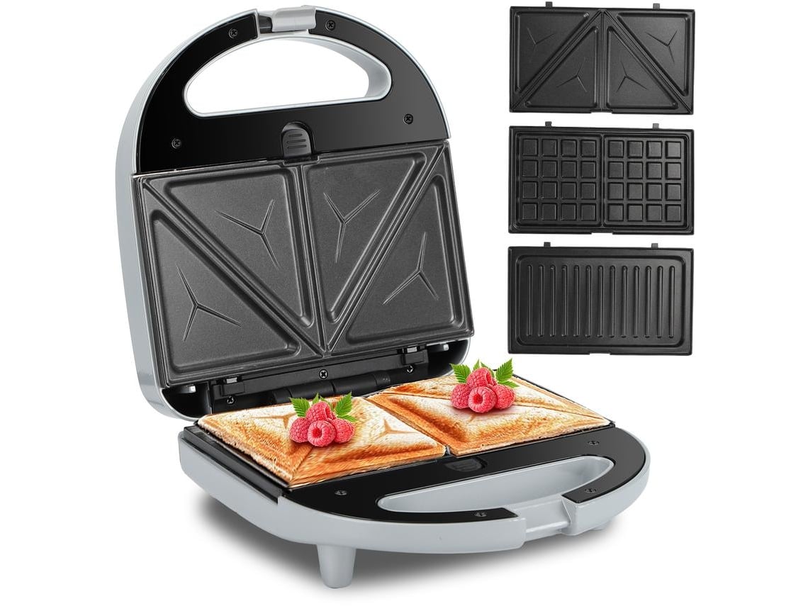 Sandwichera, Gofrera y Grill Aigostar Grace Sandwichera 3 en 1, 750w, 3  Placas Antiadherentes Extraíbles e Intercambiables, Termostato | Worten.es