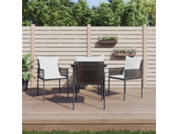 Juego de comedor de jardín de 5 piezas con cojines de mimbre y acero de DKD Home Decor