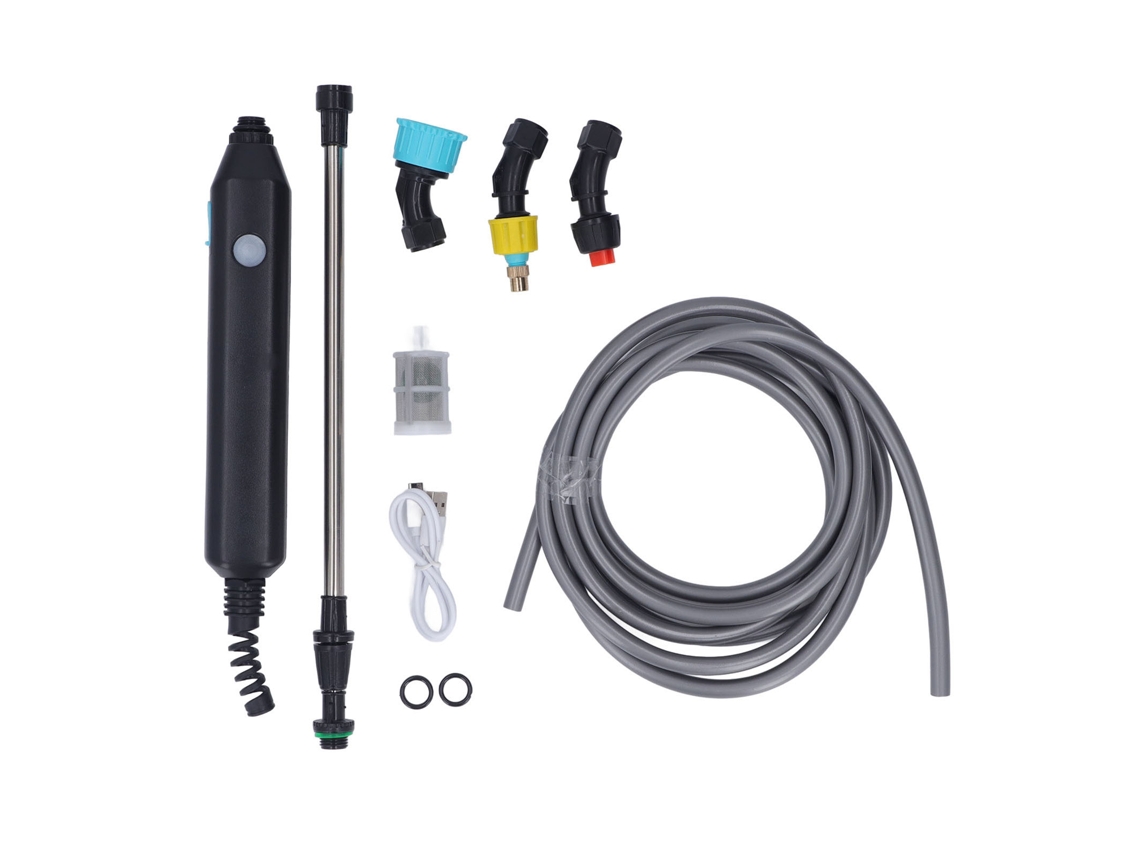 Pulverizador eléctrico portátil ajustable con batería ABS para riego de plantas, para jardinería de césped y jardín. Manguera de riego.