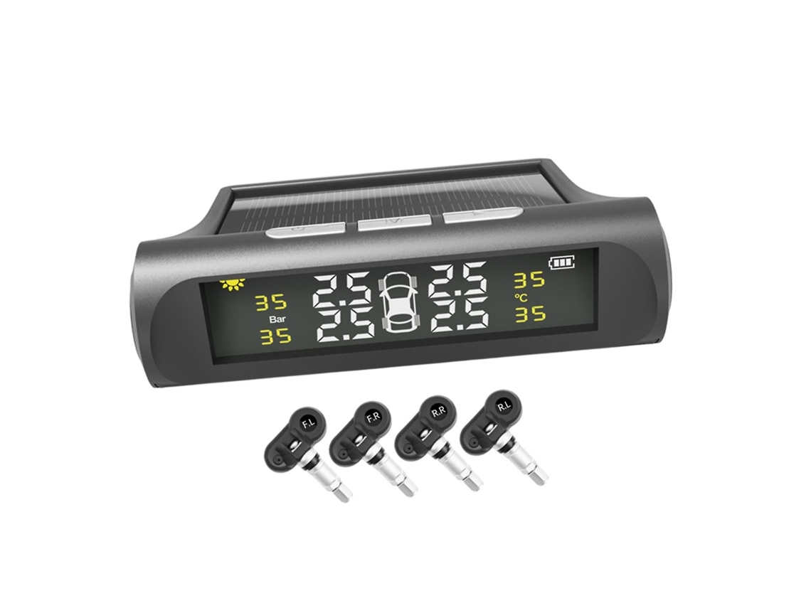 Sistema de monitoreo de presión de neumáticos. Monitor de neumáticos de fácil instalación con indicador de temperatura para SUV y automóviles. GOKOCO