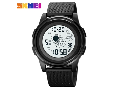 Reloj deportivo digital para hombre Relojes impermeables con luz trasera LED Reloj despertador-Máquina blanca y negra LUUCOZK