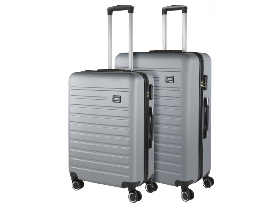 SKPAT Nantes - Maleta rígida ABS plateada (50 x 76 x 28 cm, 95 l)