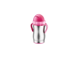 Botella de Paja de Acero Ino x idable Bambini (Rosa)