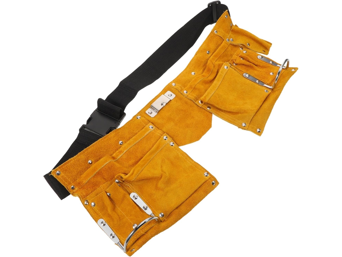 Bolsa de herramientas de cuero resistente, ajustable y con múltiples bolsillos para herramientas eléctricas Gokoco