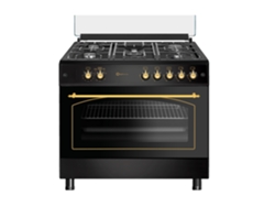 SOLTHERMIC Estufa Gas Rústica Negra 90X60 Horno Panorámico F9L50G2Rb