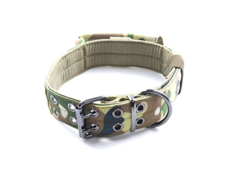 Collar de perro táctico, collar ajustable de nailon, collar de perro militar, mango de hebilla de metal pesado