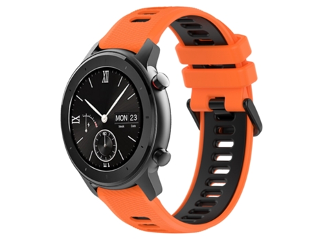 Correa de reloj inteligente para Amazfit GTR 42 mm 20 mm Correa deportiva de silicona bicolor (naranja + negro)