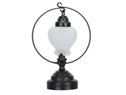 Lámpara De Mesa En Miniatura Para Casa De Muñecas, Diseño Floral, Metal, Cristal Negro Opaco, 5,5 Cm