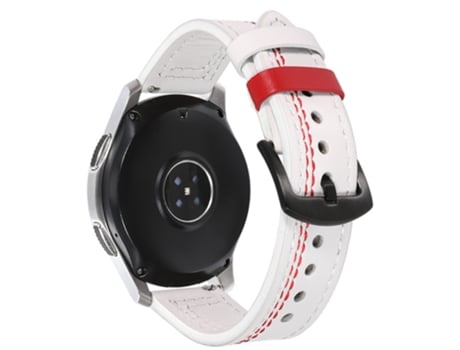Correa de PU 20mm para Samsung Galaxy Watch3 41mm/Garmin Forerunner 645/Huawei Watch GT 2 42mm - blanco/punto rojo