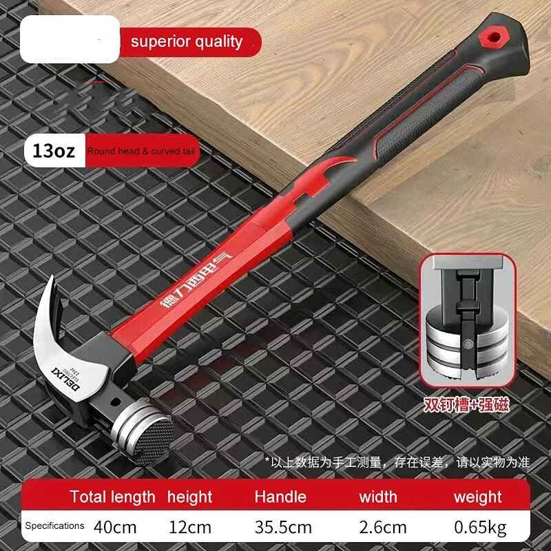 Heavy Duty Anti-shock Antideslizante Acero Martillos De Madera Herramientas De Mano Garras Magnéticas