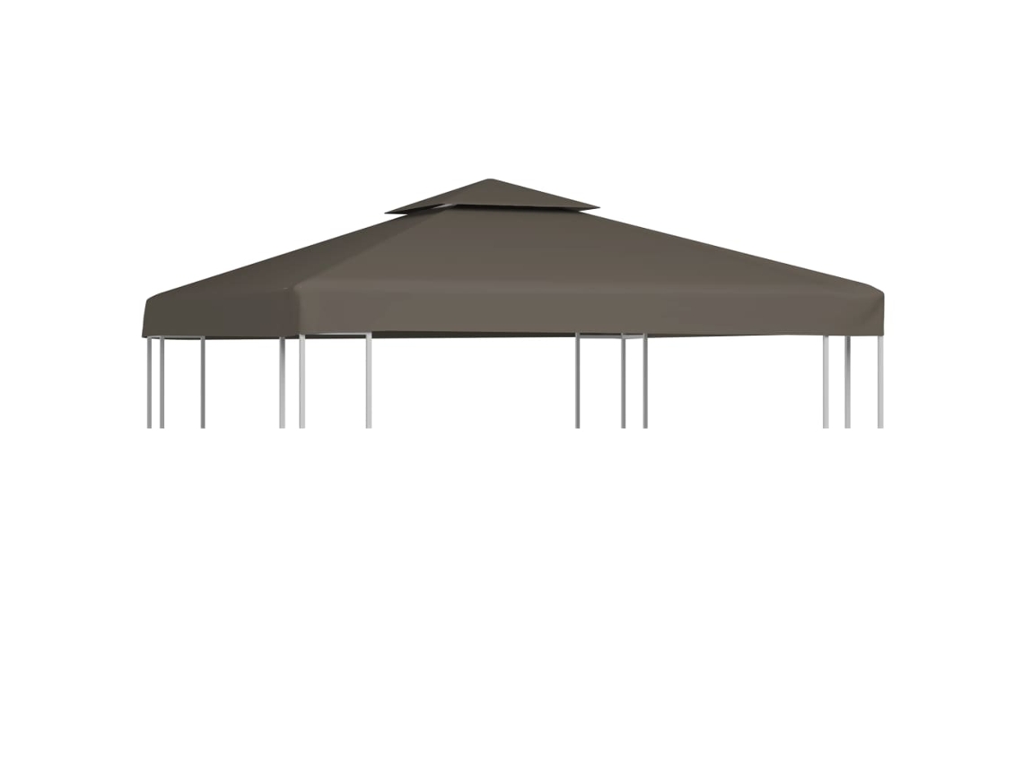 Toldo De Cenador 2 Niveles 310 G/m² 3x3 M Gris Topo