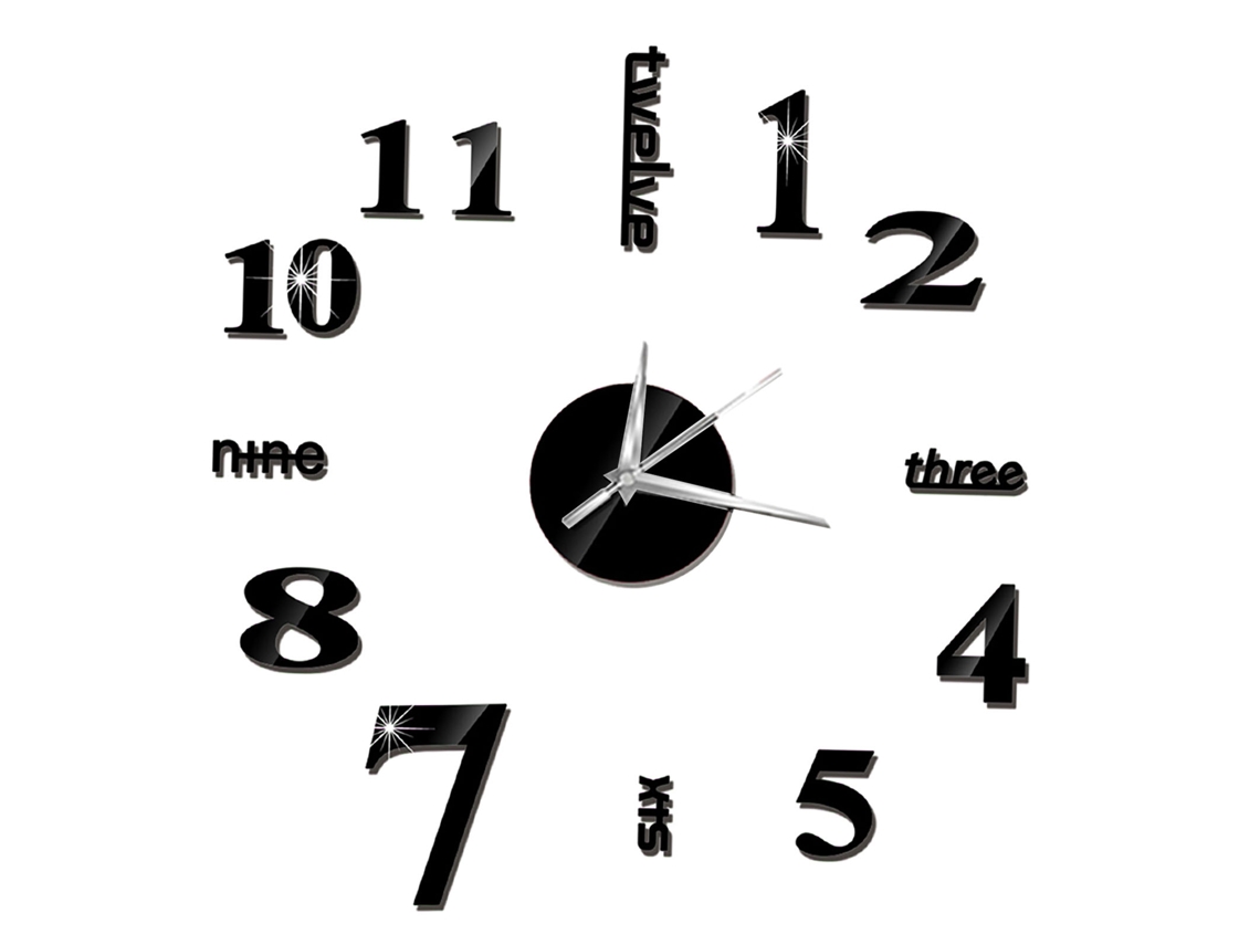 Reloj de pared silencioso Baok-Diy con números, espejo, pegatinas, decoración del hogar, sala de estar, dormitorio