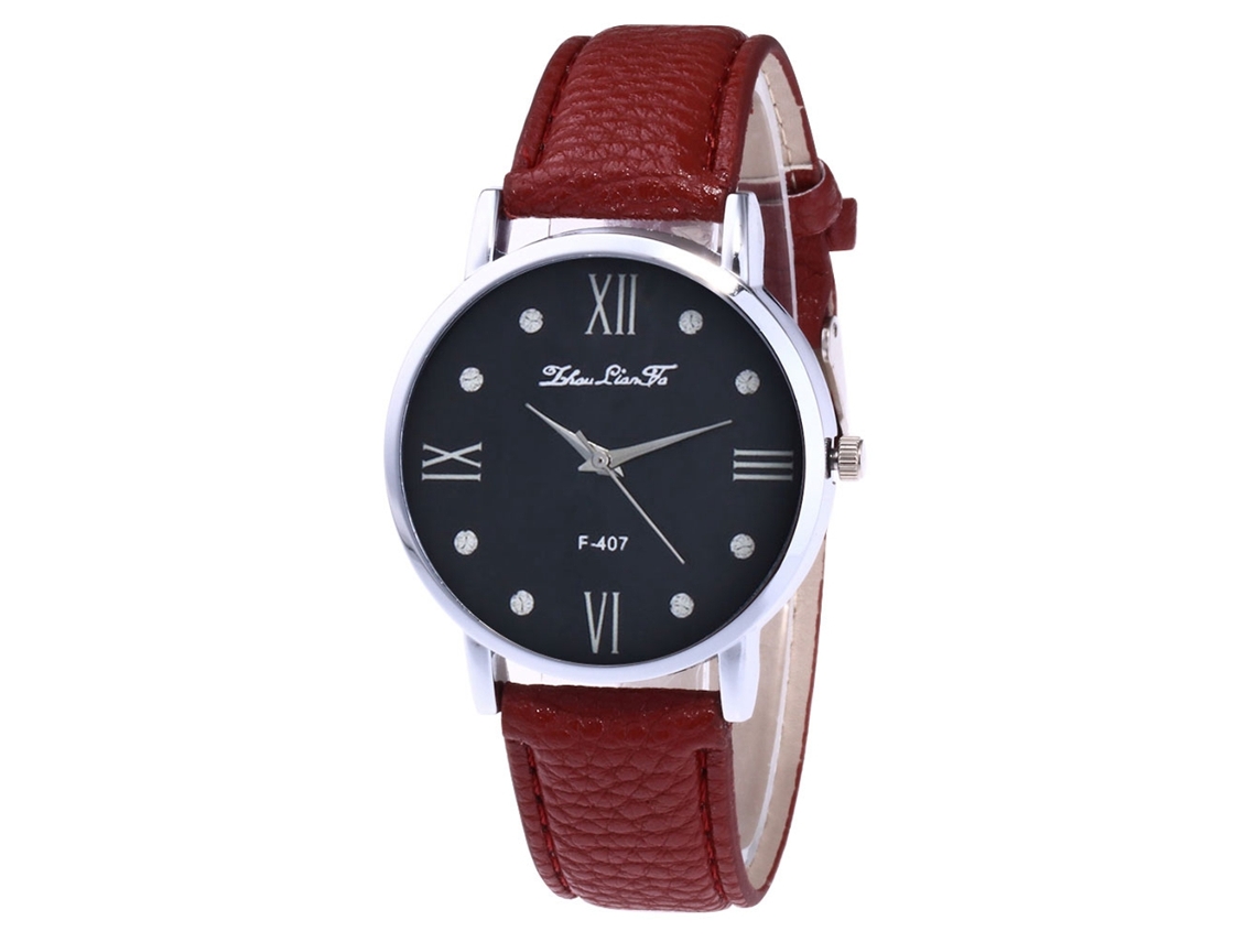 Reloj Casual De Moda Para Hombre Y Mujer Con Correa De Cuero Café Zhoulianfa