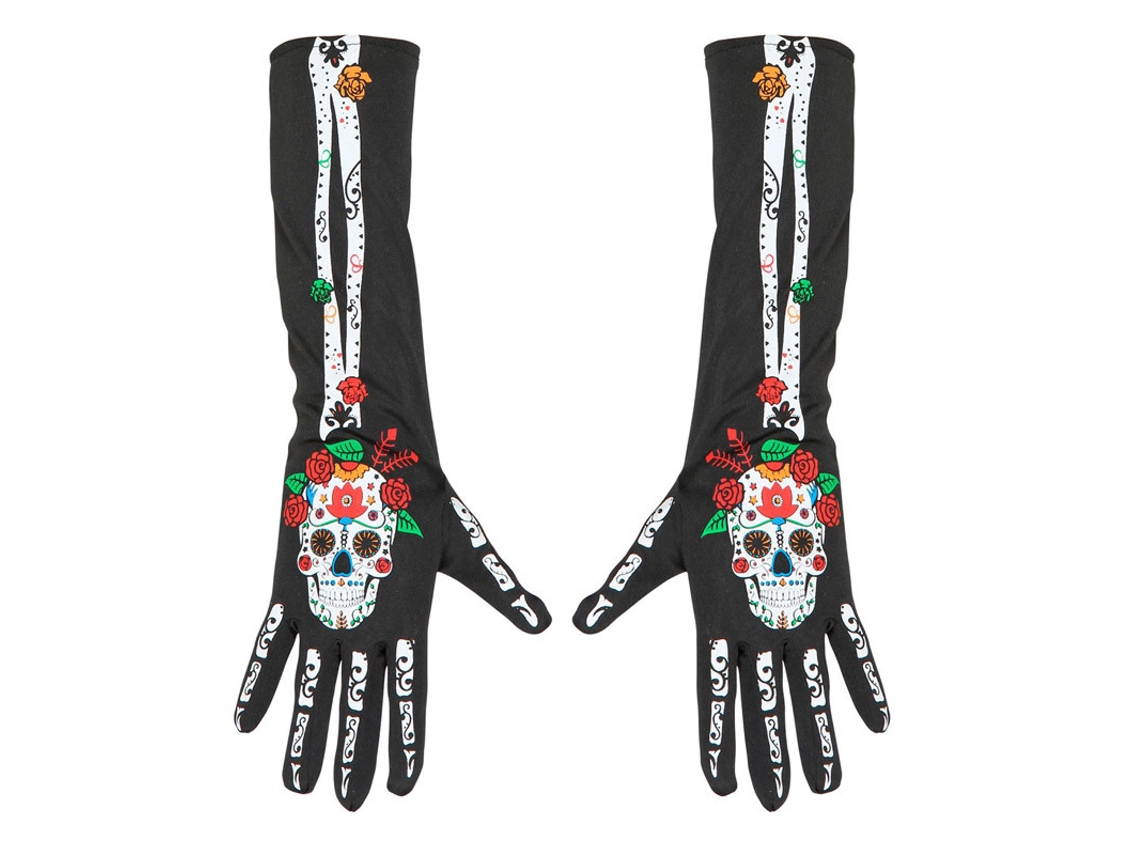 Guantes WIDMANN largos Catrina Día de los Muertos 40 cm