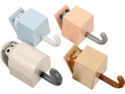Juego de 4 ganchos de pared con adorables formas de animales, autoadhesivos para toallas y más - Vayotoy