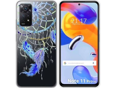 Carcasa Xiaomi Redmi Note 11 Pro TUMUNDOSMARTPHONE Dibujos Transparente Plumas Multicolor