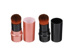 2 Brochas De Maquillaje Retráctiles Para Base Y Polvos - Diseño Ergonómico Y Cerdas Suaves