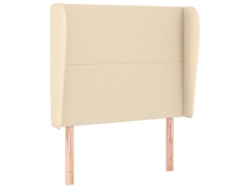 Maison Exclusive - Cabecero Con Orejas De Tela Color Crema 103x23x118/128 Cm