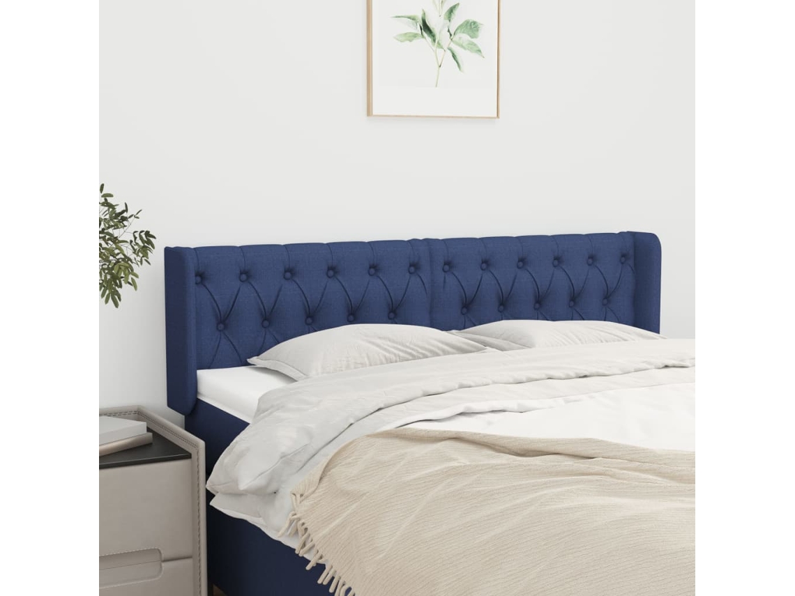 Cabecero De Tela Azul 147x16x78/88 Cm