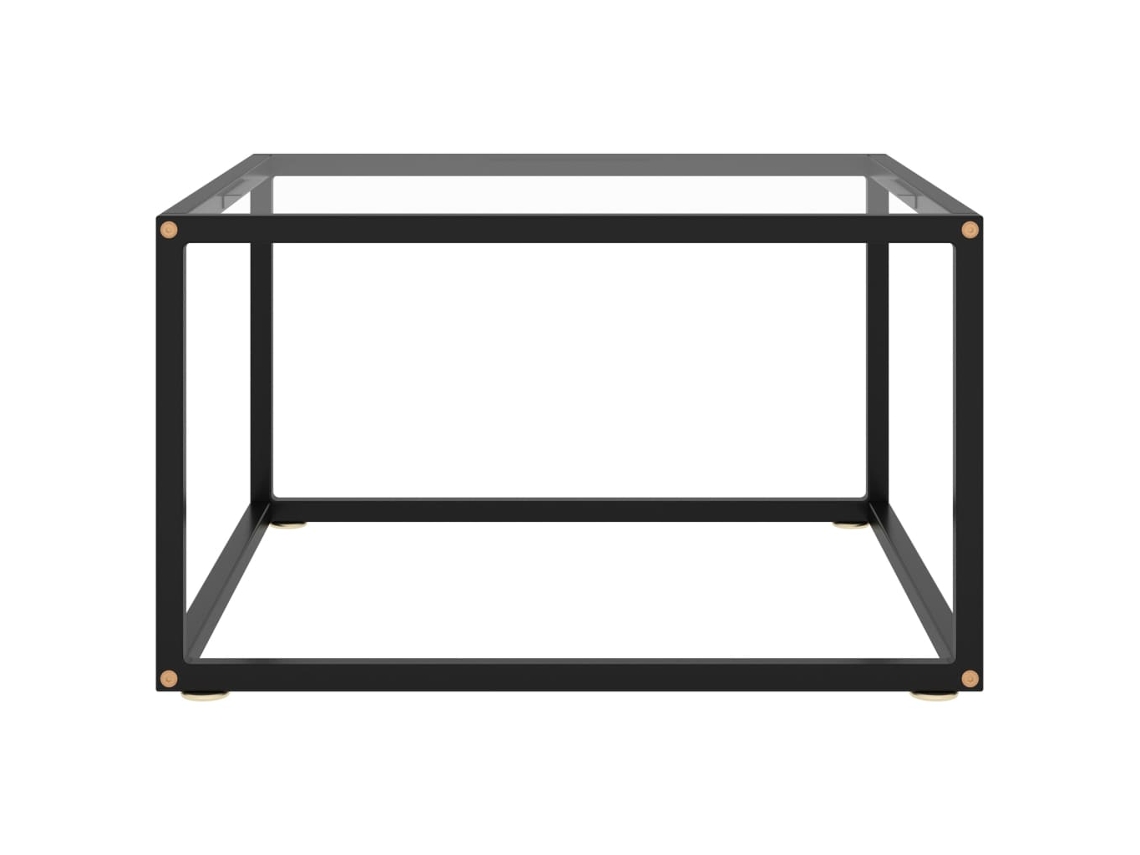 Mesa de Centro de Apoyo 60X60X35 Cm Vidrio Templado Negro