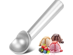 Cuchara para helado antiadherente, apta para congelador, cuchara multiusos para bolas perfectas, acero inoxidable, color plateado Tommy01