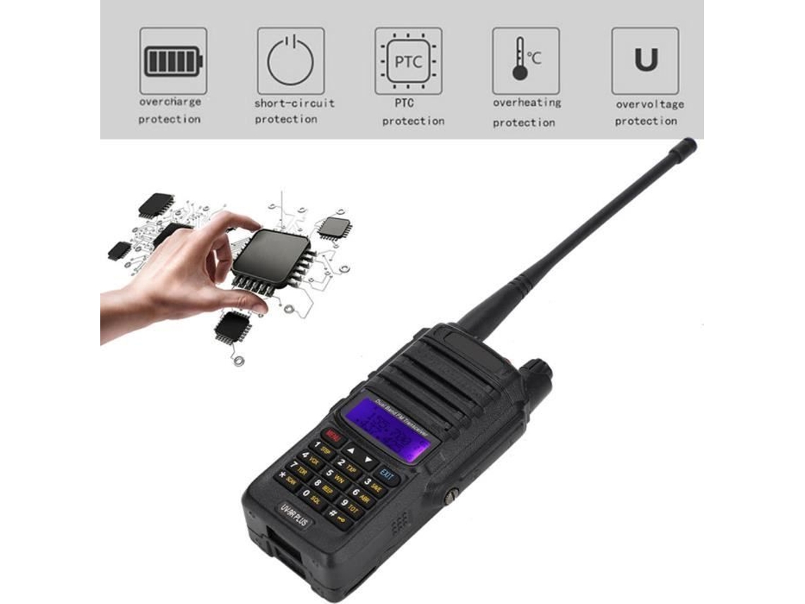 CUICH Walkie Talkie de mano Uv-9R Plus 15W Walkie Talkie de Radio bidireccional de doble banda portátil para Baofeng enchufe de la UE 110-240V
