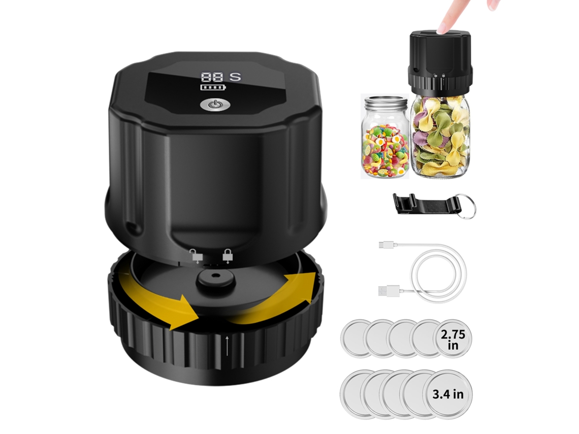 Selladora al vacío eléctrica Chrui para frascos de vidrio de boca ancha y boca regular, para almacenar alimentos