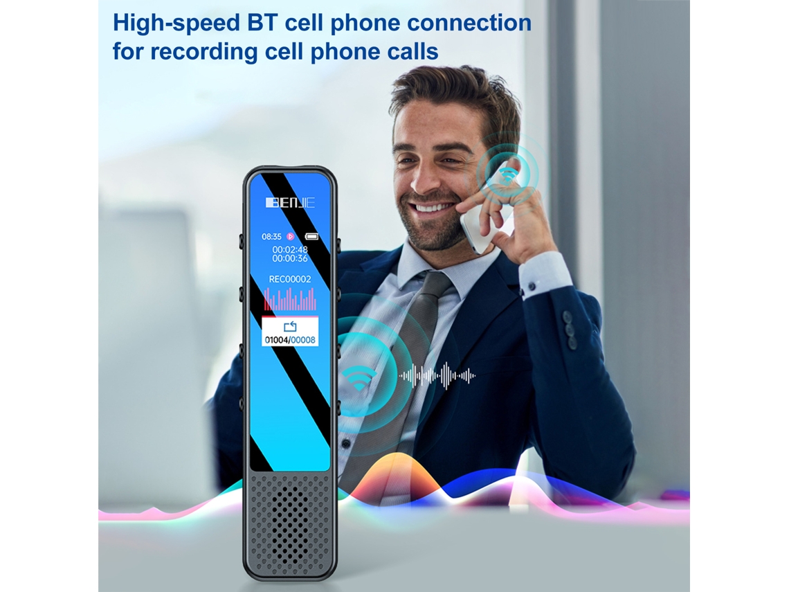 Gravador De Voz Profissional G6 Com Gravação Bt 3 Microfones Gravação Ativada Por Voz 8gb Para Aulas Reuniões