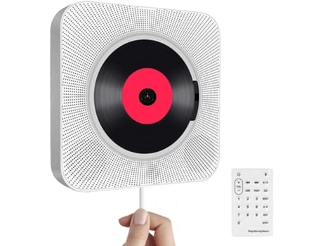 Reproductor de CD portátil con altavoz HiFi Bluetooth Altavoces de audio para el hogar incorporados en la pared con radio Fm remota BISBISOUS
