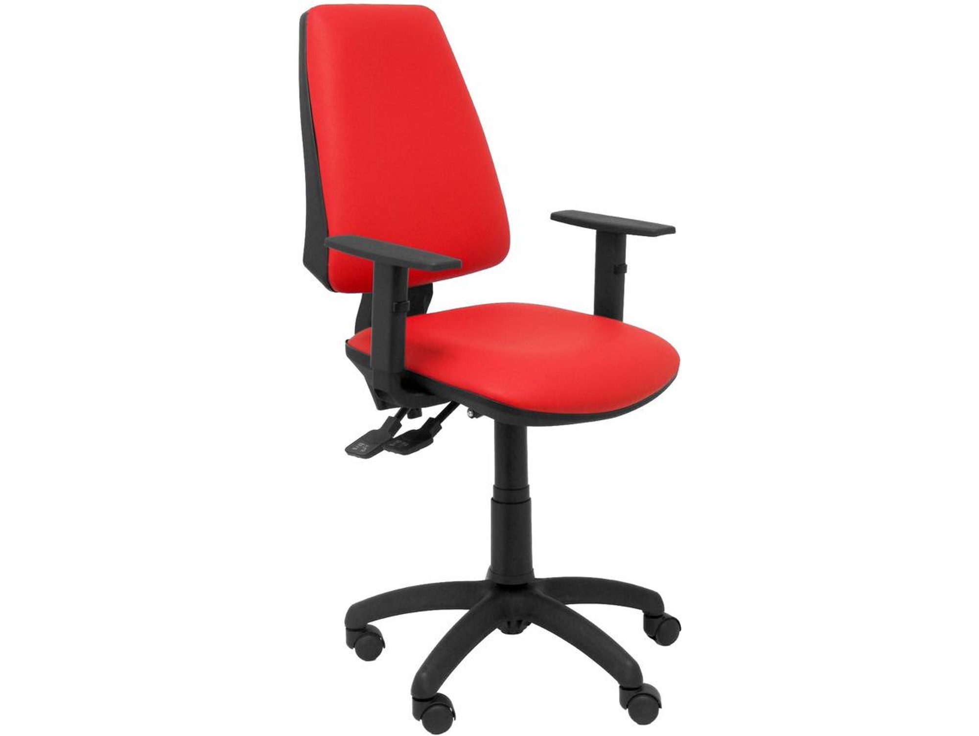 Silla de Escritorio Operativa PIQUERAS Y CRESPO Elche S Rojo (Brazos regulables - Similipiel)