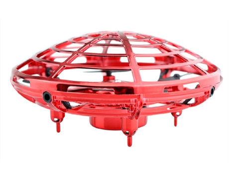 Mini dron UFO con detección de gestos de luz LED (Duración de la batería: 5 min - Rojo)