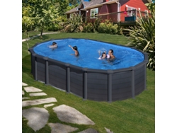 Piscina de Acero GRE Imitacion Grafito (610x375x132 cm)